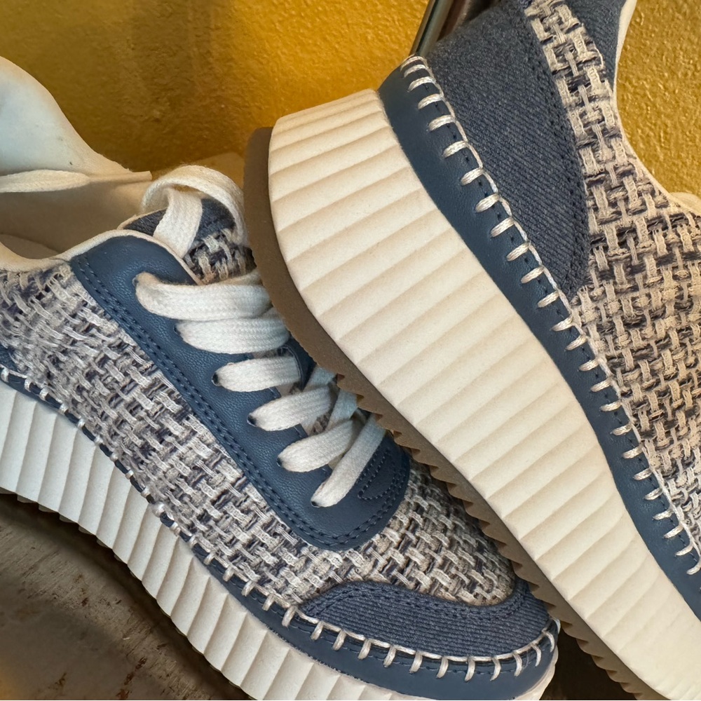 Stylish Blue and White Women's Sneakers